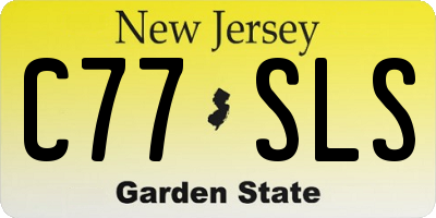 NJ license plate C77SLS