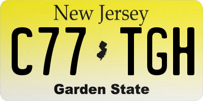 NJ license plate C77TGH
