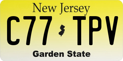NJ license plate C77TPV