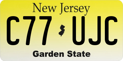 NJ license plate C77UJC