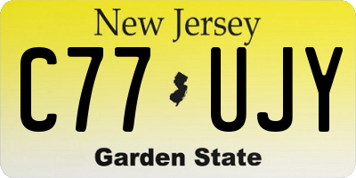 NJ license plate C77UJY