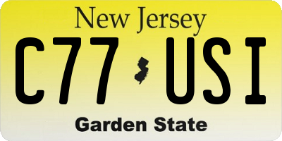 NJ license plate C77USI