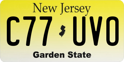 NJ license plate C77UVO