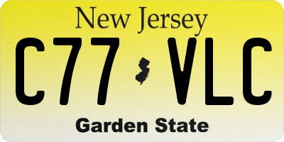 NJ license plate C77VLC