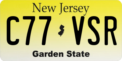 NJ license plate C77VSR