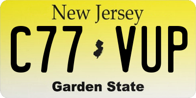 NJ license plate C77VUP