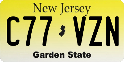 NJ license plate C77VZN