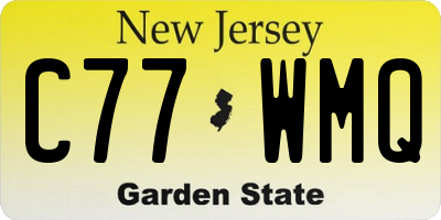 NJ license plate C77WMQ