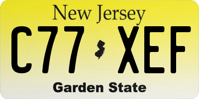 NJ license plate C77XEF