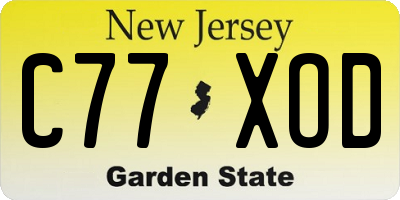 NJ license plate C77XOD