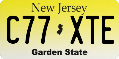 NJ license plate C77XTE