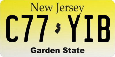 NJ license plate C77YIB