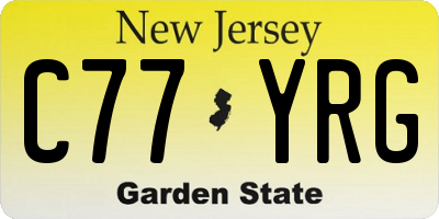 NJ license plate C77YRG