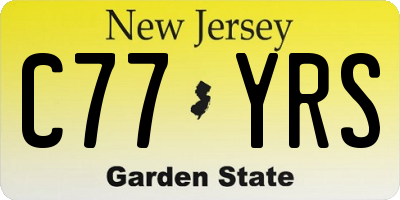 NJ license plate C77YRS