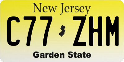 NJ license plate C77ZHM