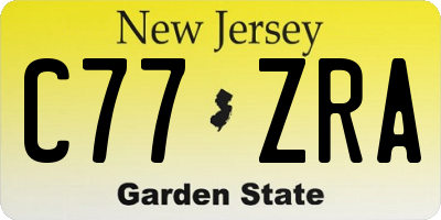 NJ license plate C77ZRA