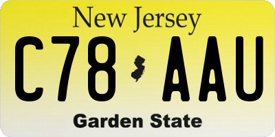 NJ license plate C78AAU