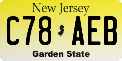 NJ license plate C78AEB