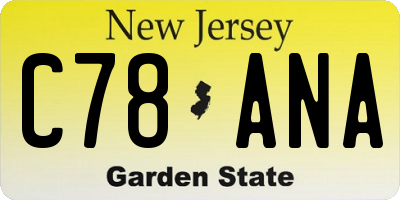 NJ license plate C78ANA