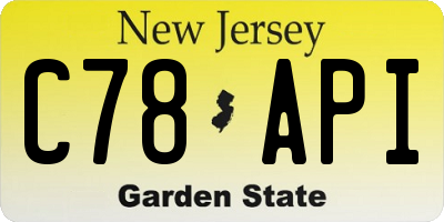 NJ license plate C78API