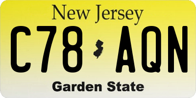 NJ license plate C78AQN