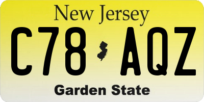 NJ license plate C78AQZ
