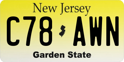 NJ license plate C78AWN