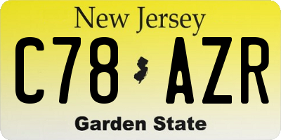 NJ license plate C78AZR
