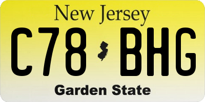 NJ license plate C78BHG