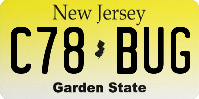 NJ license plate C78BUG