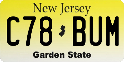 NJ license plate C78BUM