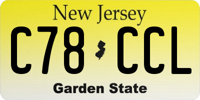 NJ license plate C78CCL