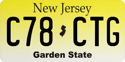 NJ license plate C78CTG