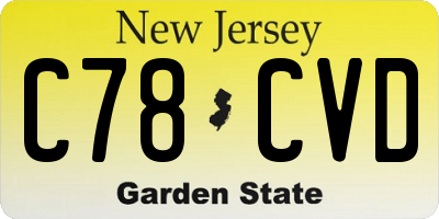 NJ license plate C78CVD