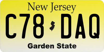 NJ license plate C78DAQ