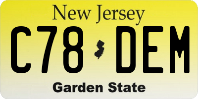 NJ license plate C78DEM
