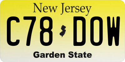 NJ license plate C78DOW