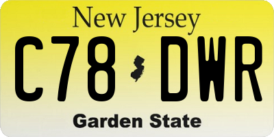 NJ license plate C78DWR
