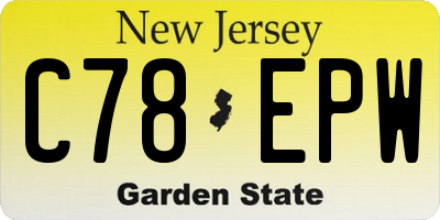 NJ license plate C78EPW