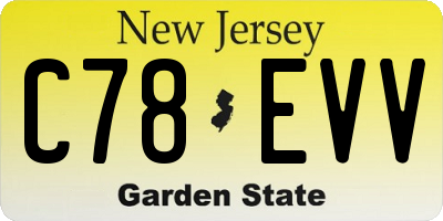 NJ license plate C78EVV