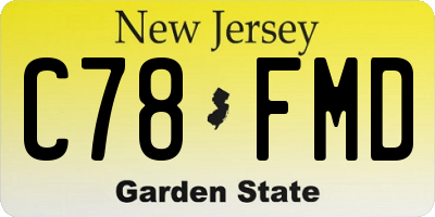 NJ license plate C78FMD