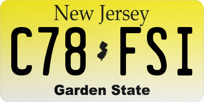 NJ license plate C78FSI