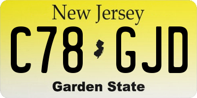 NJ license plate C78GJD