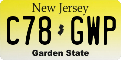 NJ license plate C78GWP