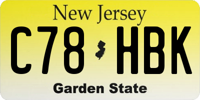NJ license plate C78HBK