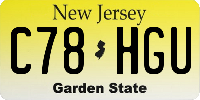 NJ license plate C78HGU