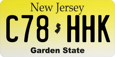 NJ license plate C78HHK