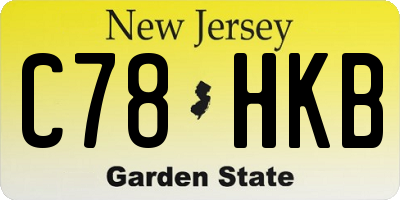 NJ license plate C78HKB