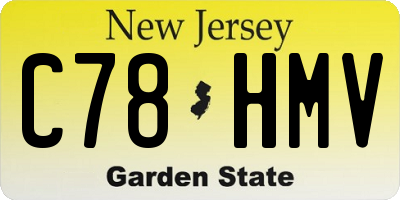 NJ license plate C78HMV