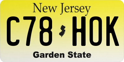 NJ license plate C78HOK